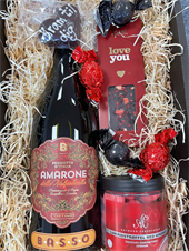 Den røde gaveæske med Amarone & Lækkerier - Skøn Fars Dags Gave